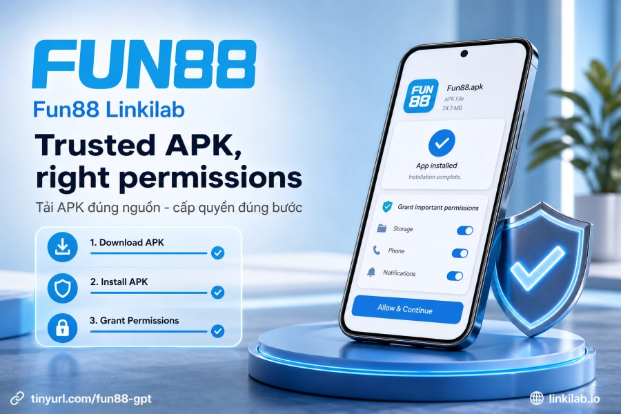 tải APK Fun88 Android cấp quyền bảo mật cài đặt từ nguồn ngoài