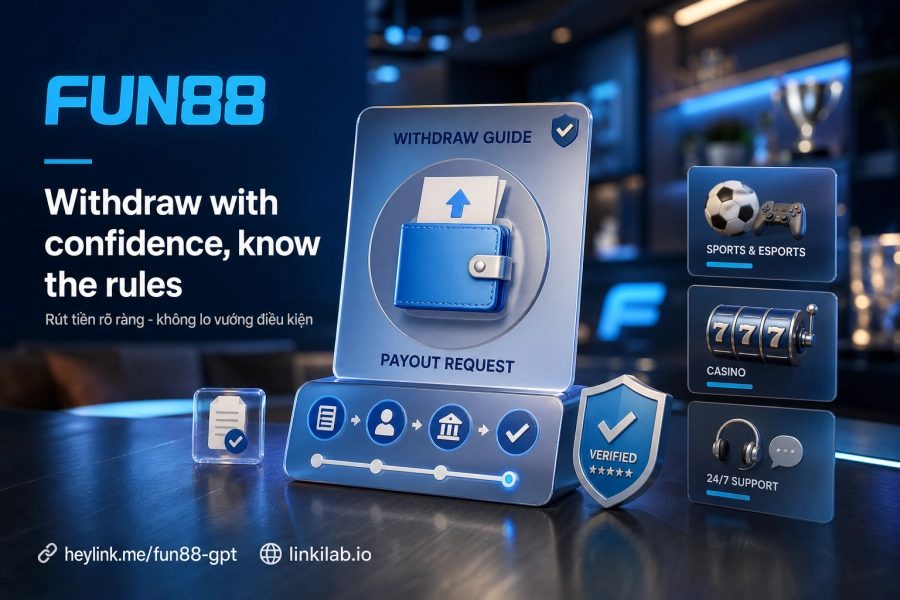 Điều kiện rút tiền Fun88 KYC vòng cược khớp tên ngân hàng