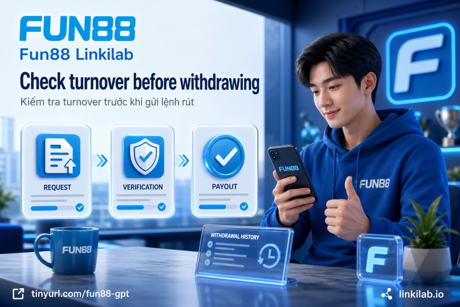 kiểm tra vòng cược turnover Fun88 trước khi rút tiền tài khoản