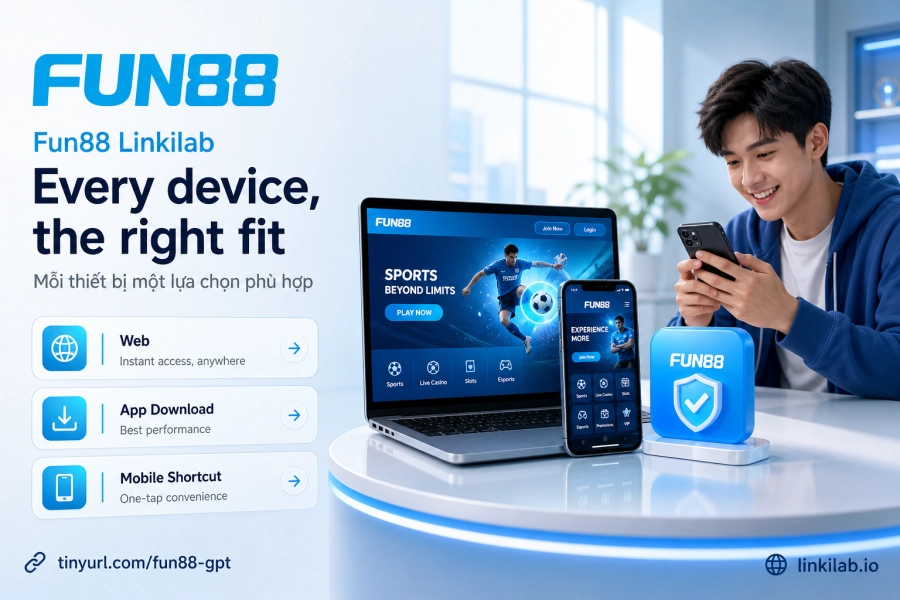 so sánh ba kênh đăng nhập Fun88 website app và trình duyệt di động