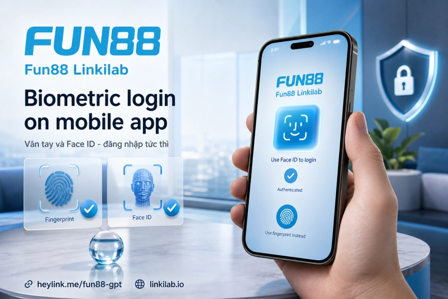 đăng nhập app Fun88 vân tay Face ID Android iOS